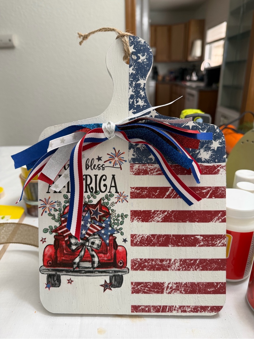 Patriotic 'God Bless America' Decorative Cutting Board